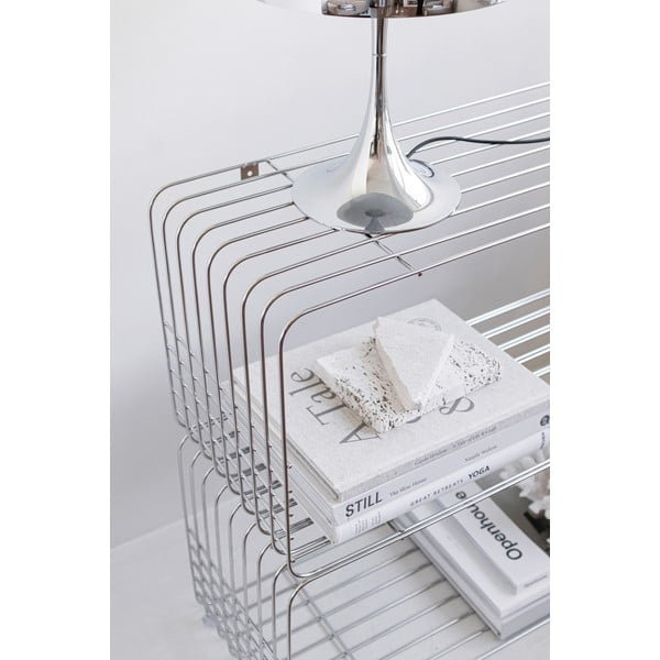 Kovinska stenska polica v sijajno srebrni barvi 70x30 cm Wire – Mette Ditmer Denmark-image-3