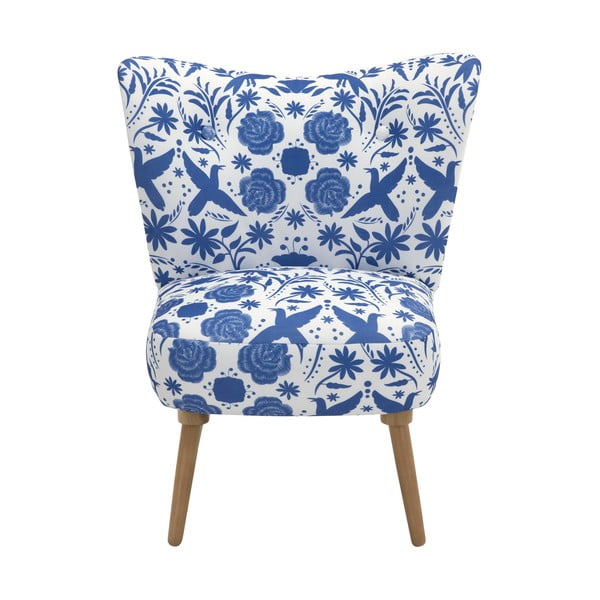 Modro-bel cvetlični fotelj Max Winzer Jack-image-2