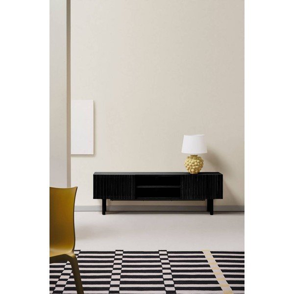 Črna TV omarica v jesenovem dekorju 160x50x43 cm Sion – Jotex-image-1