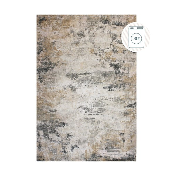 Sivo-bež pralna preproga 115x170 cm Lila Abstract – Flair Rugs