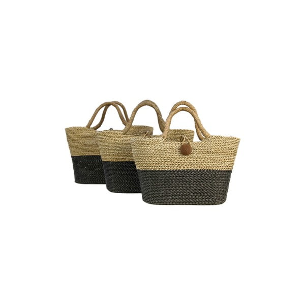 Komplet 3 košar za shranjevanje iz morske trave HSM kolekcija Basket Set Duro