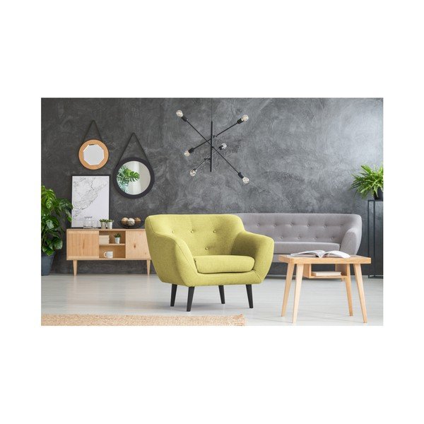 Rumeni fotelj z rjavimi nogami Mazzini Sofas Piemont-image-4