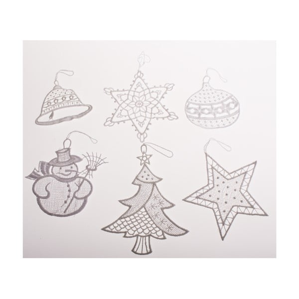 Tekstilni okraski za jelko v kompletu 6 ks 11 cm Knit – Dakls-image-1