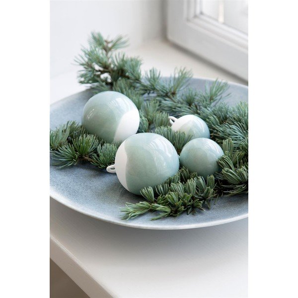 Komplet 3 zelenih božičnih okraskov iz kostnega porcelana Kähler Design Nobili-image-1