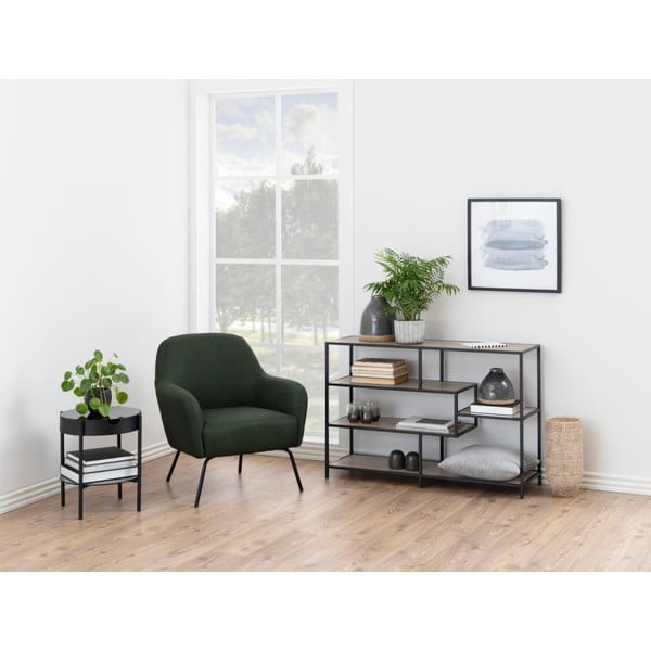 Črna knjižna omara iz dekorja hrasta  114x78 cm Seaford - Actona-image-1