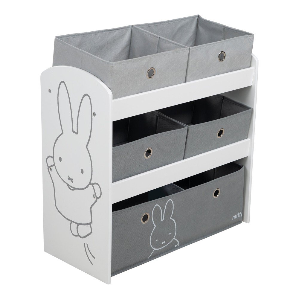 Bel/siv otroški organizator za igrače 63,5x29,5x60 cm Miffy
