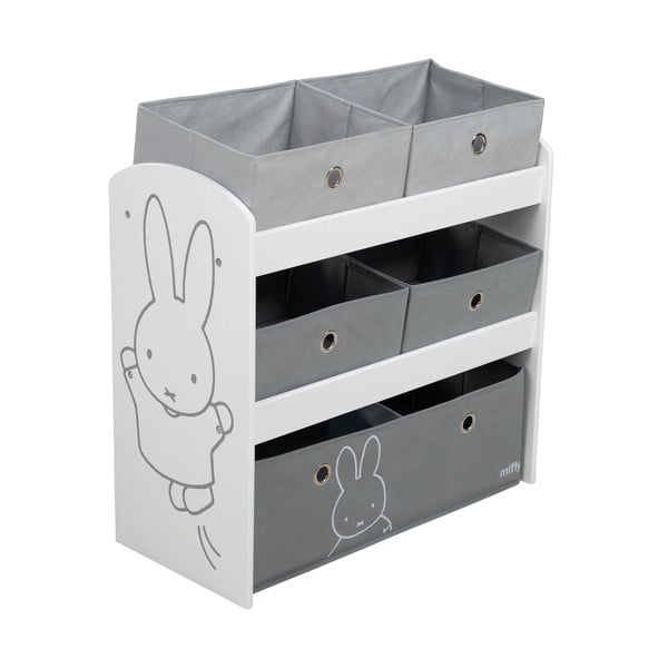 Bel/siv otroški organizator za igrače 63,5x29,5x60 cm Miffy – Roba