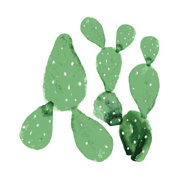 Komplet 2 stenskih nalepk Dekornik Green Cacti