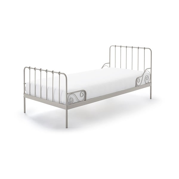 Siva kovinska otroška postelja Vipack Alice, 90 x 200 cm