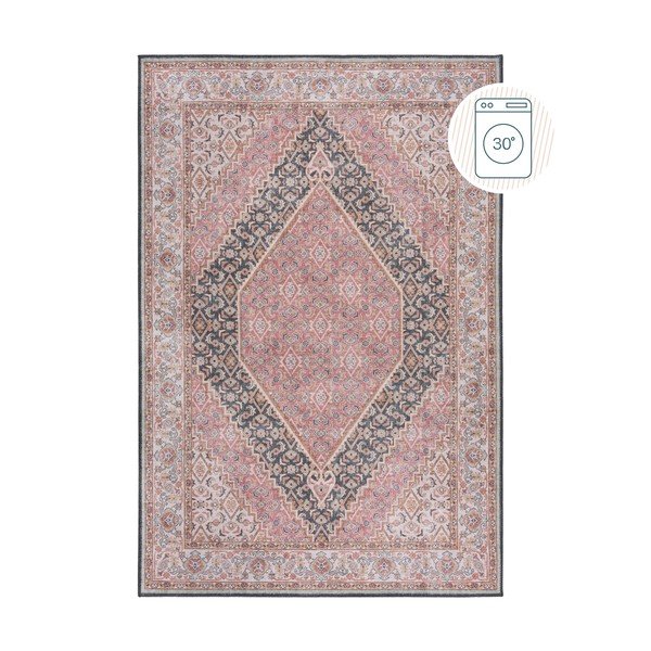 Rožnata pralna preproga 152x230 cm Briony Traditional – Flair Rugs