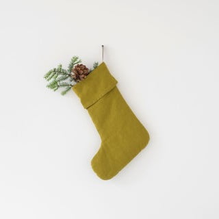 Zelena lanena božična nogavica Linen Tales Christmas Stocking