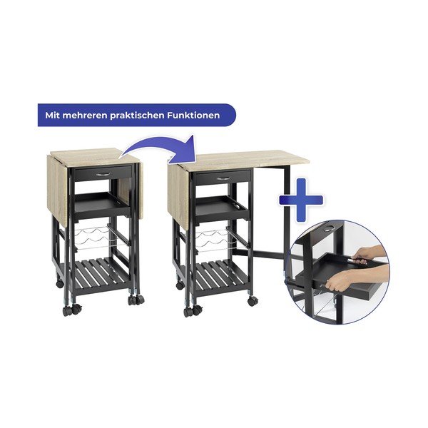 Črna/naravna vinska omara v hrastovem dekorju za 3 steklenice 97x77 cm – Maximex-image-4