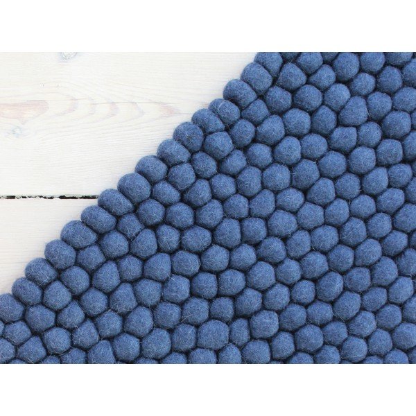 Modra preproga iz volnenega filca Wooldot Ball Rugs, 100 x 150 cm-image-1