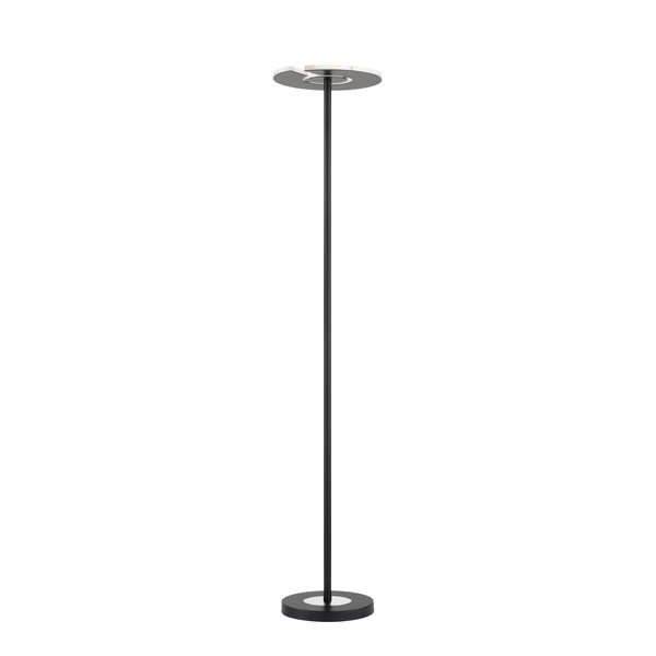 Črna LED zatemnitvena stoječa svetilka s steklenim senčilom (višina 180 cm) Dent – Fischer & Honsel