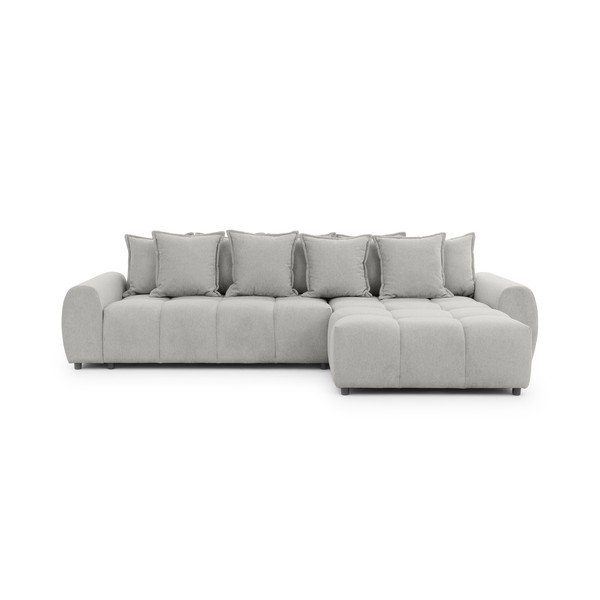 Svetlo siva kotna sedežna garnitura (desni kot/z ležalnikom) Albane  – Ropez