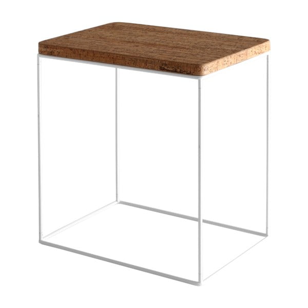 Custom Form Estimo zložljiva miza z zgornjim delom iz plute in belo konstrukcijo, širina 53 cm