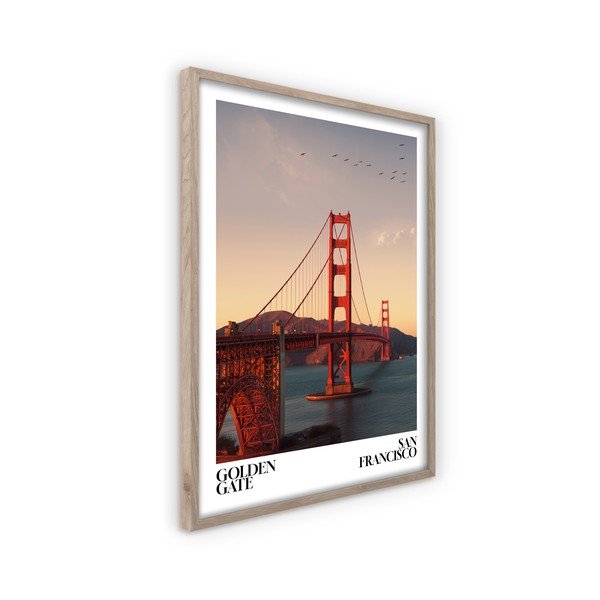 Tiskana slika z okvirjem 50x70 cm Golden Gate – Styler-image-4