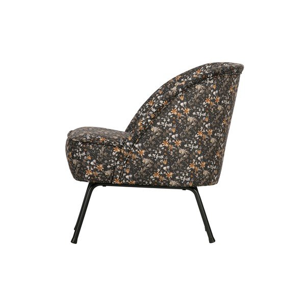 Črn fotelj s cvetličnim motivom BePureHome Vogue-image-3