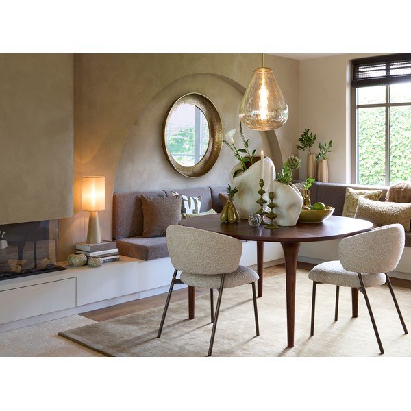 Jantarna viseča svetilka s steklenim senčilom Leona – Light & Living-image-1