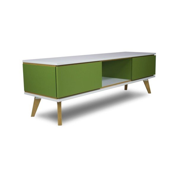 Zelena TV-komoda v lesnem dekorju SKANDICA Jorgen-image-1