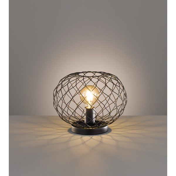 Črna namizna svetilka s kovinskim senčilom (višina 23 cm) Justin – Fischer & Honsel-image-2