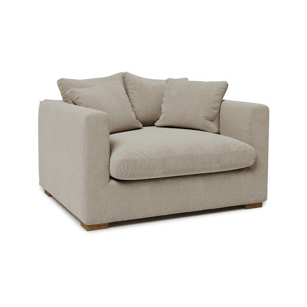 Kremno beli žametni fotelj Comfy - Scandic-image-2