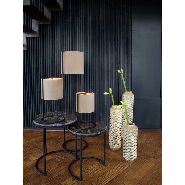 Ćrno-bež namizna svetilka (višina 35 cm) Santos - Light & Living-image-1