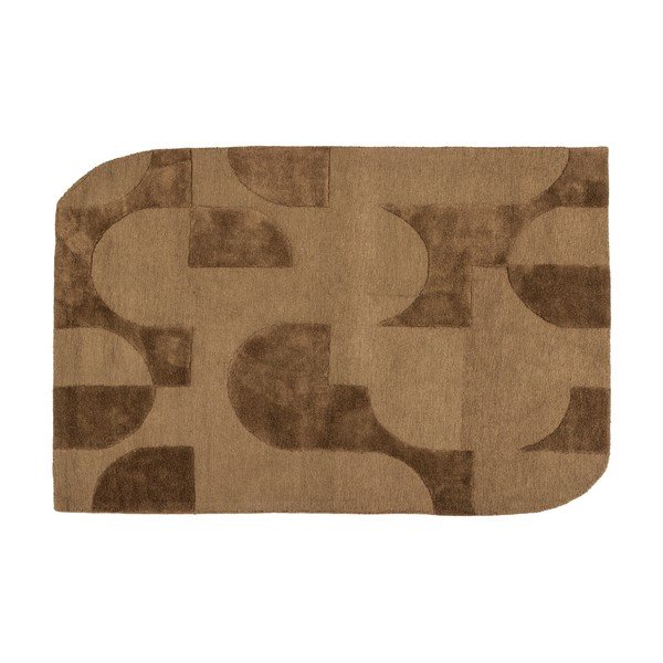 Rjava preproga iz mešanice volne 170x240 cm Livo – WOOOD