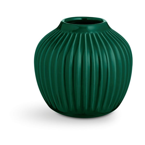 Zelena lončena vaza Kähler Design Hammershoi, višina 12,5 cm