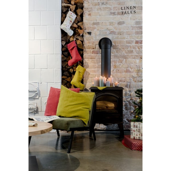 Tekstilna božična nogavica Christmas Print Natural – Linen Tales-image-1