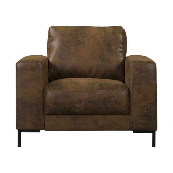 Rjav fotelj iz umetnega usnja Lofty Lilly – Miuform-image-2