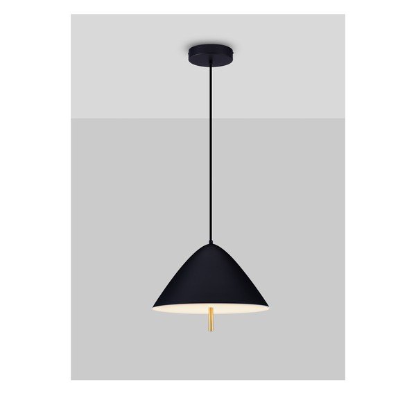 Mat črna kovinska LED viseča svetilka s kovinskim senčilom ø 40 cm Oros – Nova Luce-image-3