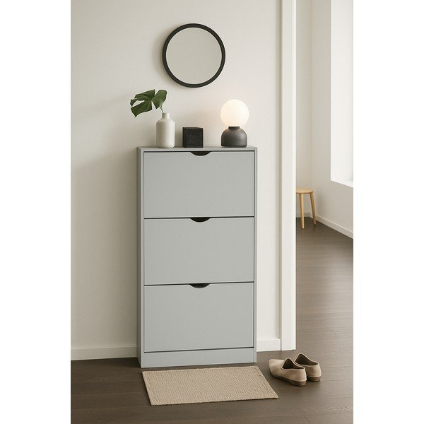 Siva preklopna omarica za čevlje 60x118x24 cm Stelo – Bonami Essentials-image-1