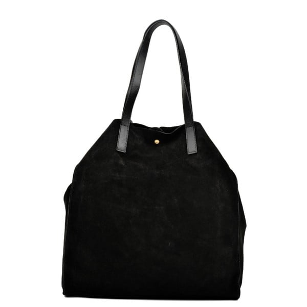 Črna usnjena torbica Carla Ferreri Ashley Mento