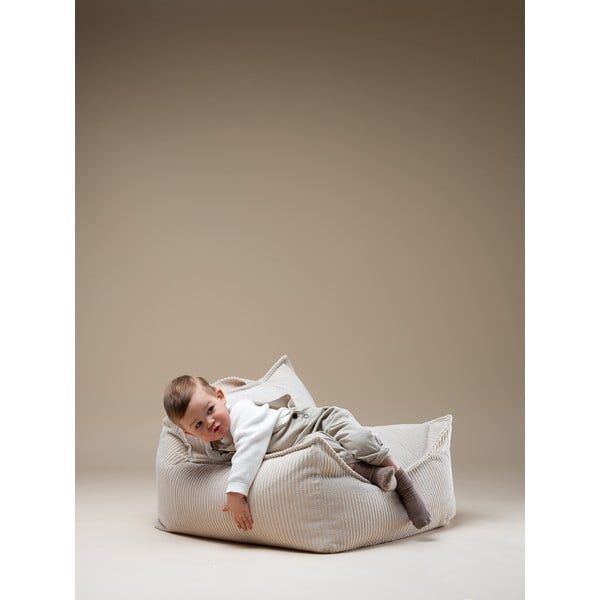 Kremno bela otroška vreča za sedenje iz rebrastega žameta Chair – Wigiwama-image-4