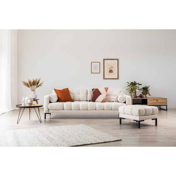 Bela/bež sedežna garnitura 217 cm Bali – Cosmopolitan Design-image-4