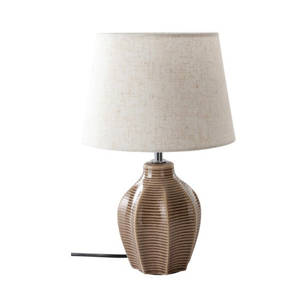 Bež/temno rjava keramična namizna svetilka (višina 34 cm) Wera – Jotex