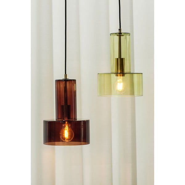 Zelena steklena viseča svetilka ø 20 cm Ripple – Hübsch-image-1