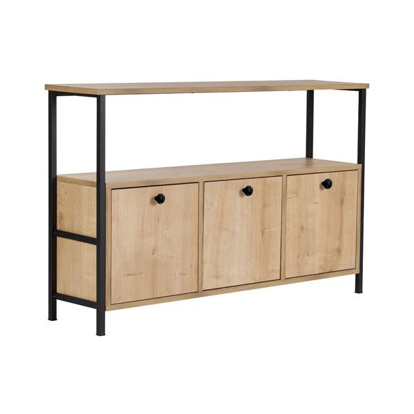 Stranska mizica v hrastovem dekorju v svetli naravni barvi 29,5x120 cm Solace – Kalune Design-image-2