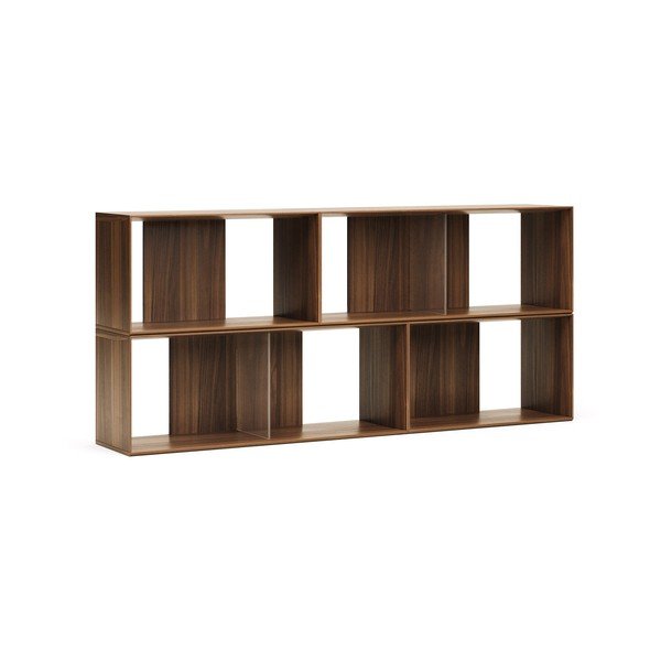 Rjav sistem modularnih polic 4 ks v orehovem dekorju 168x76 cm Litto – Kave Home-image-2