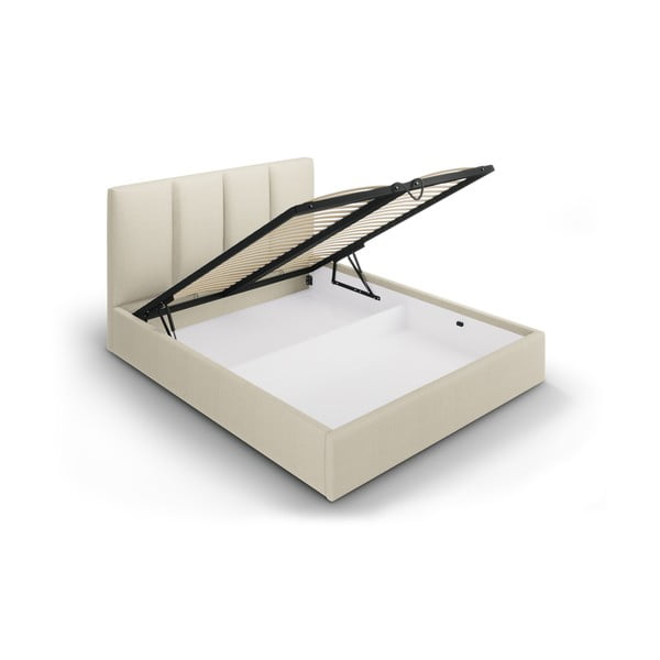 Bež zakonska postelja Mazzini Beds Juniper, 160 x 200 cm-image-3