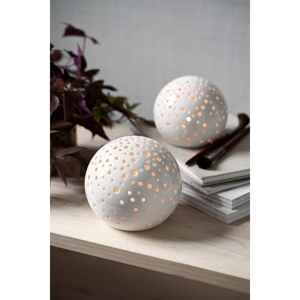 Božični svečnik iz belega kostnega porcelana Kähler Design Nobili, ⌀ 14 cm-image-1