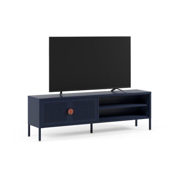 Temno modra kovinska TV omarica 160x50x35 cm Sayla – Marckeric-image-2