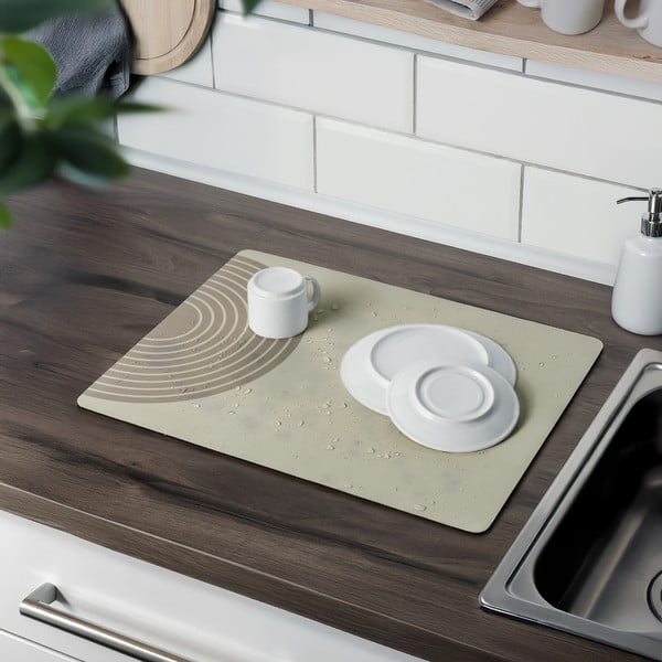Bež gumijasta odcejalna podloga 50x40 cm Dima – Wenko-image-1