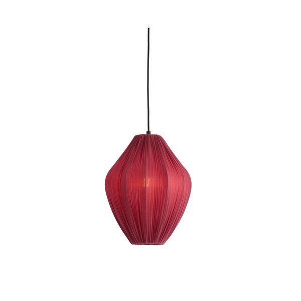 Bordo rdeča viseča svetilka s tekstilnim senčilom ø 12 cm Verita – Light & Living-image-2