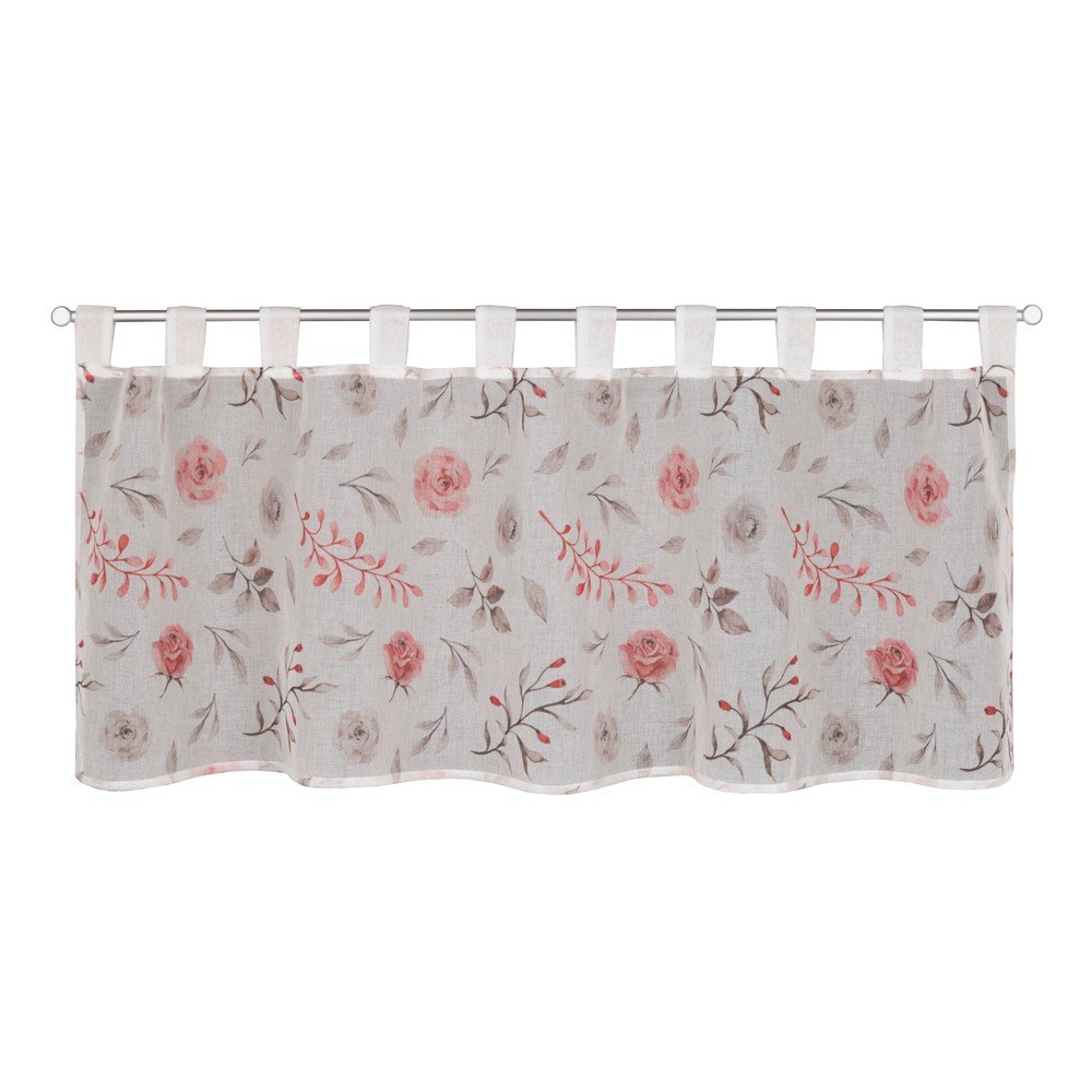 Belo-rožnata prosojna zavesa 135x45 cm Rose