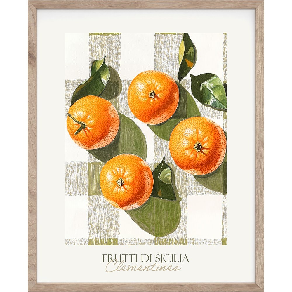 Tiskana slika z okvirjem 40x50 cm Mandarines 