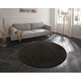 Črna preproga Mint Rugs Norwalk Fergus, ø 160 cm