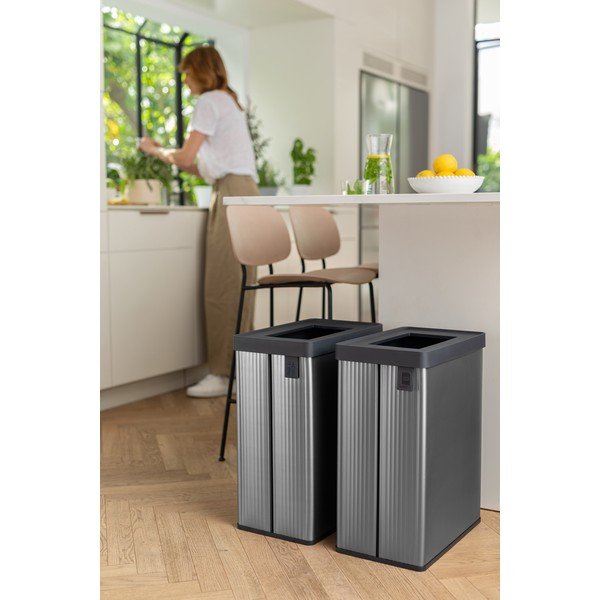 Siv koš za smeti za ločevanje odpadkov iz reciklirane plastike 54 l Verto Recycle – Curver-image-1