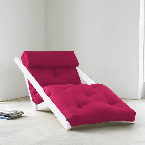 Lounge stol Karup Figo, bela/rožnata, 70 cm